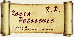 Kosta Petošević vizit kartica